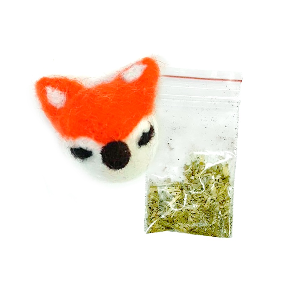 Игрушка для кошек Ecopet Лисенок с кошачьей мятой, фетр 4 см 