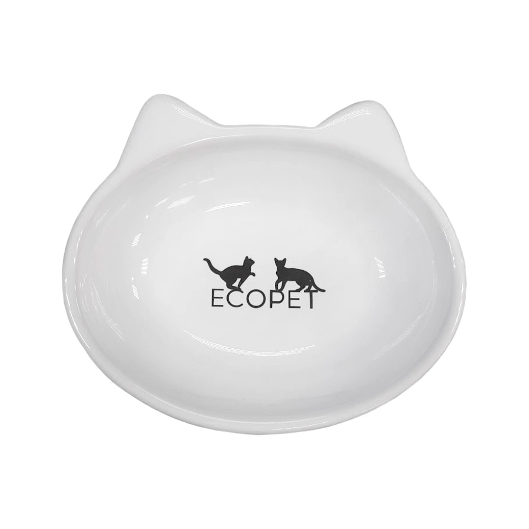 Миска керамическая Ecopet овальная, белая 190 мл
