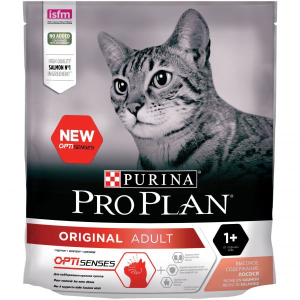 Сухой корм для кошек Pro Plan Adult с комплексом OPTISENSES Лосось 400 г