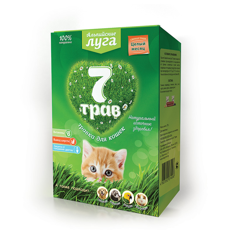 Травка Альпийские луга 7 трав для кошек 75 г