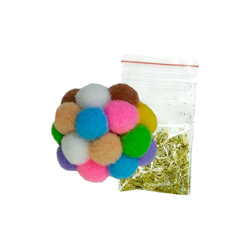 Игрушка для кошек Ecopet Мячик-Радуга с кошачьей мятой