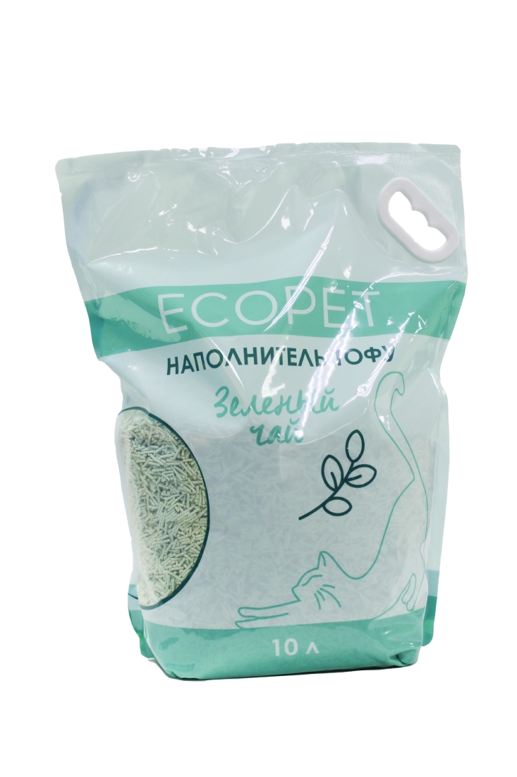 Наполнитель Ecopet Тофу Зелёный чай 10 л