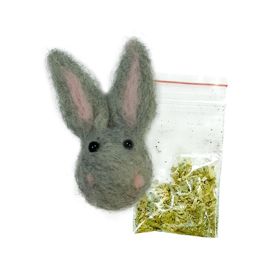 Игрушка для кошек Ecopet Заяц с кошачьей мятой, фетр 7 см